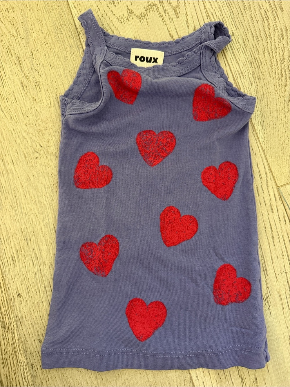 Roux Girls' Purple Tank with Red Heart Print